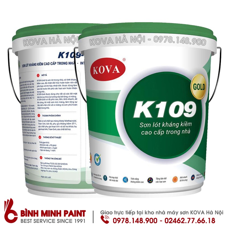 Giá sơn lót Kova trong nhà rất hợp lý và phù hợp với túi tiền của mọi gia đình. Với tính năng chống kiềm tuyệt vời, sơn lót Kova K109 là giải pháp tối ưu cho việc sửa chữa và trang trí tường nhà.