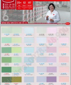 Bảng màu sơn Kova cũ (Từ năm 2009 trở về trước) 1/3