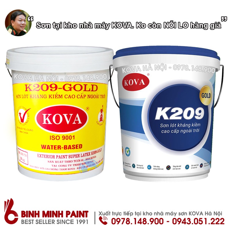 Sơn lót Kova K209: Sơn lót Kova K209 là giải pháp hoàn hảo để bảo vệ tường và sàn nhà của bạn khỏi nước và bụi bẩn. Sử dụng sơn lót Kova K209 sẽ đem lại cho bạn hơi thở thoáng đãng trong không gian sống của mình.