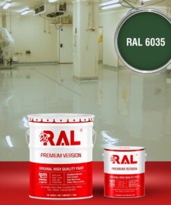 Sơn sàn công nghiệp kháng hóa chất RAL RAFLOOR ANTI-CHEM 6035 3 B13 Son san khang hoa chat RAL 6035