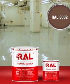 Sơn sàn công nghiệp kháng hóa chất RAL RAFLOOR ANTI-CHEM 8002 3 B13 Son san khang hoa chat RAL 8002