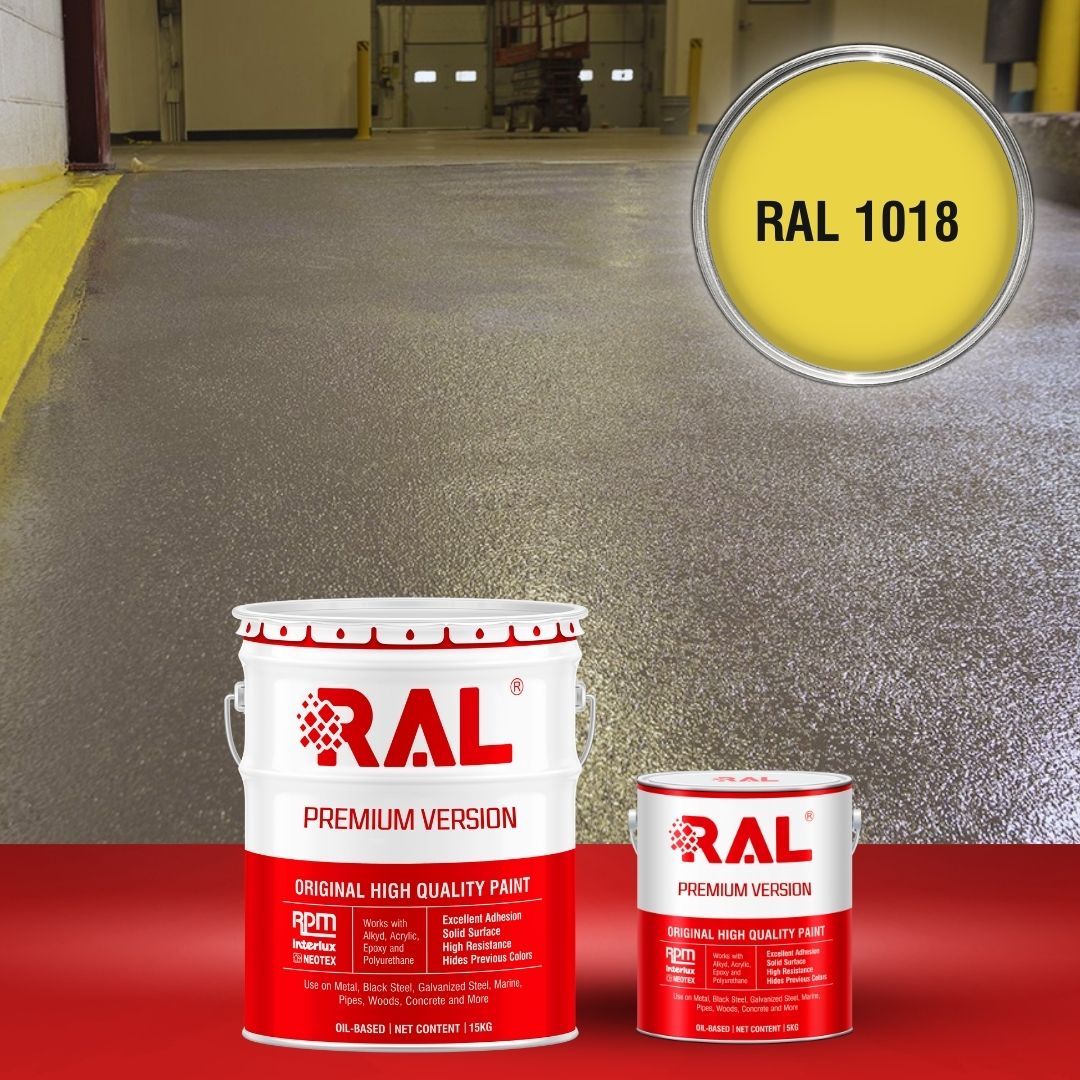 Sơn sàn công nghiệp chống trơn trượt RAL RAFLOOR ANTI-SLIP 1018 2 B17 Son san chong tron truot RAL 1018