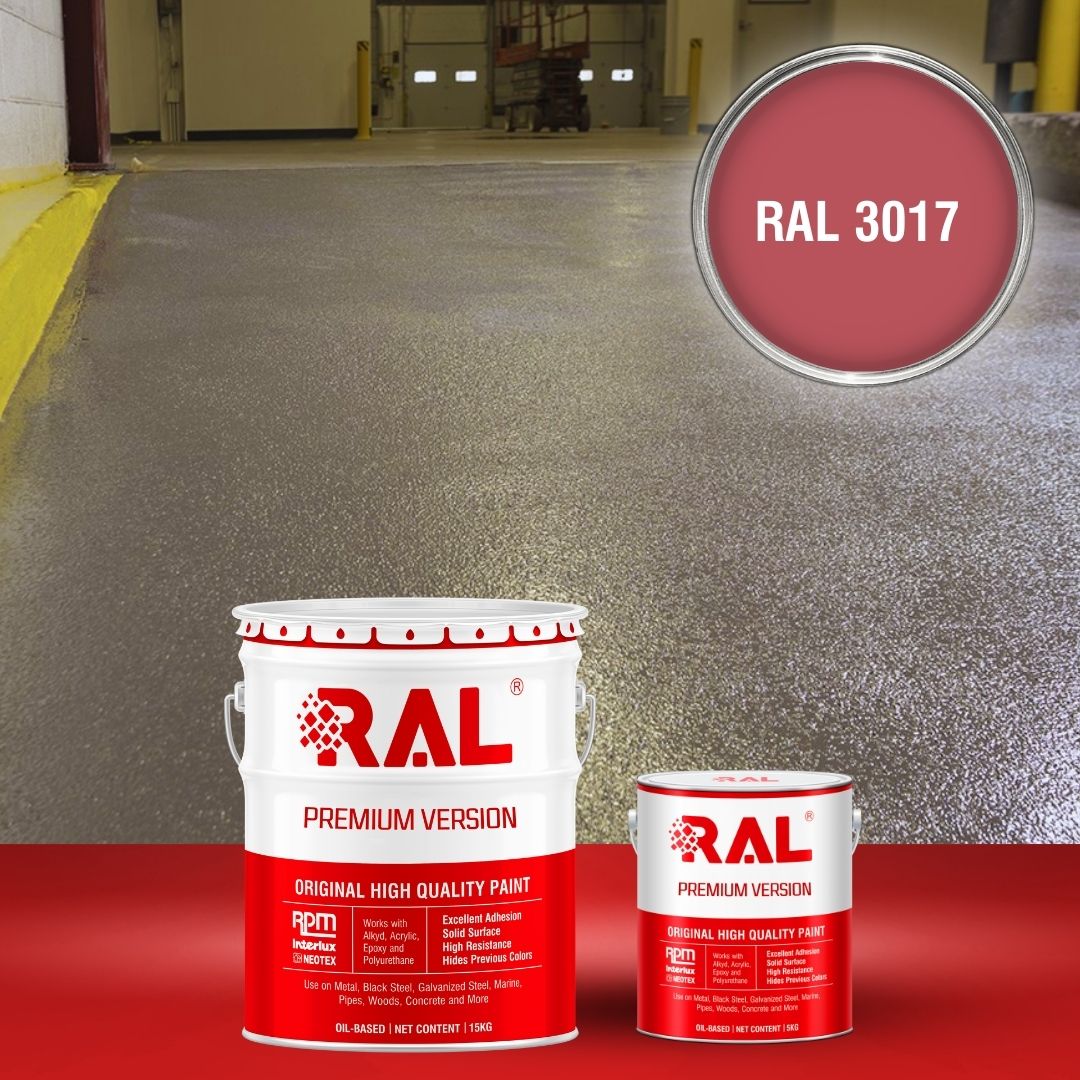 Sơn sàn công nghiệp chống trơn trượt RAL RAFLOOR ANTI-SLIP 3017 2 B17 Son san chong tron truot RAL 3017