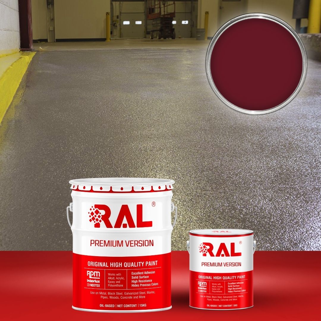 Sơn sàn công nghiệp chống trơn trượt RAL RAFLOOR ANTI-SLIP 3032 1 B17 Son san chong tron truot RAL 3032