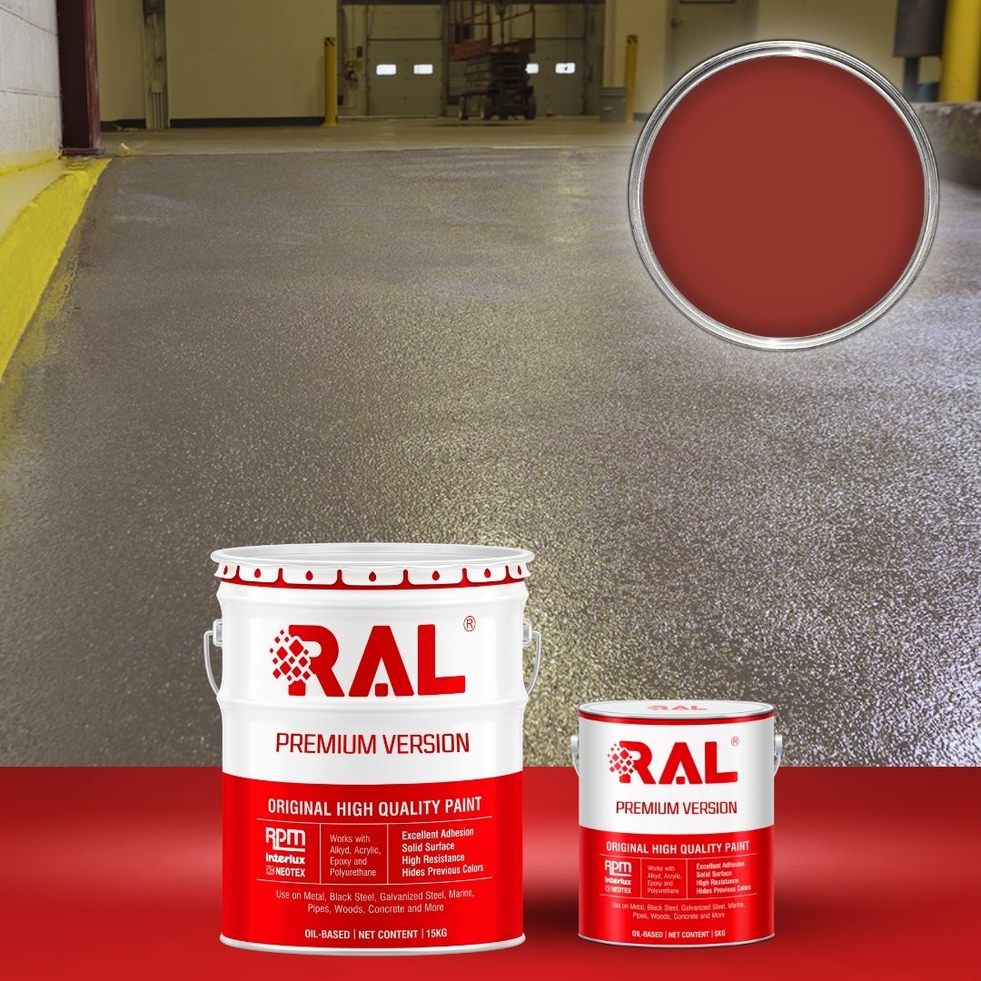 Sơn sàn công nghiệp chống trơn trượt RAL RAFLOOR ANTI-SLIP 3033 1 B17 Son san chong tron truot RAL 3033