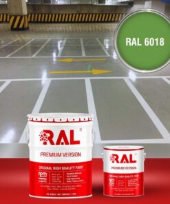 Sơn sàn Garage ô tô PU tự san RAL GARAGE SHIELD SL 6018 3 B19 Son san Garage PU tu san RAL 6018