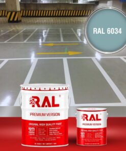 Sơn sàn Garage ô tô PU tự san RAL GARAGE SHIELD SL 6034 3 B19 Son san Garage PU tu san RAL 6034