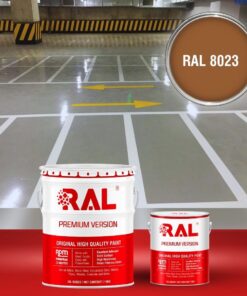 Sơn sàn Garage ô tô PU tự san RAL GARAGE SHIELD SL 8023 3 B19 Son san Garage PU tu san RAL 8023