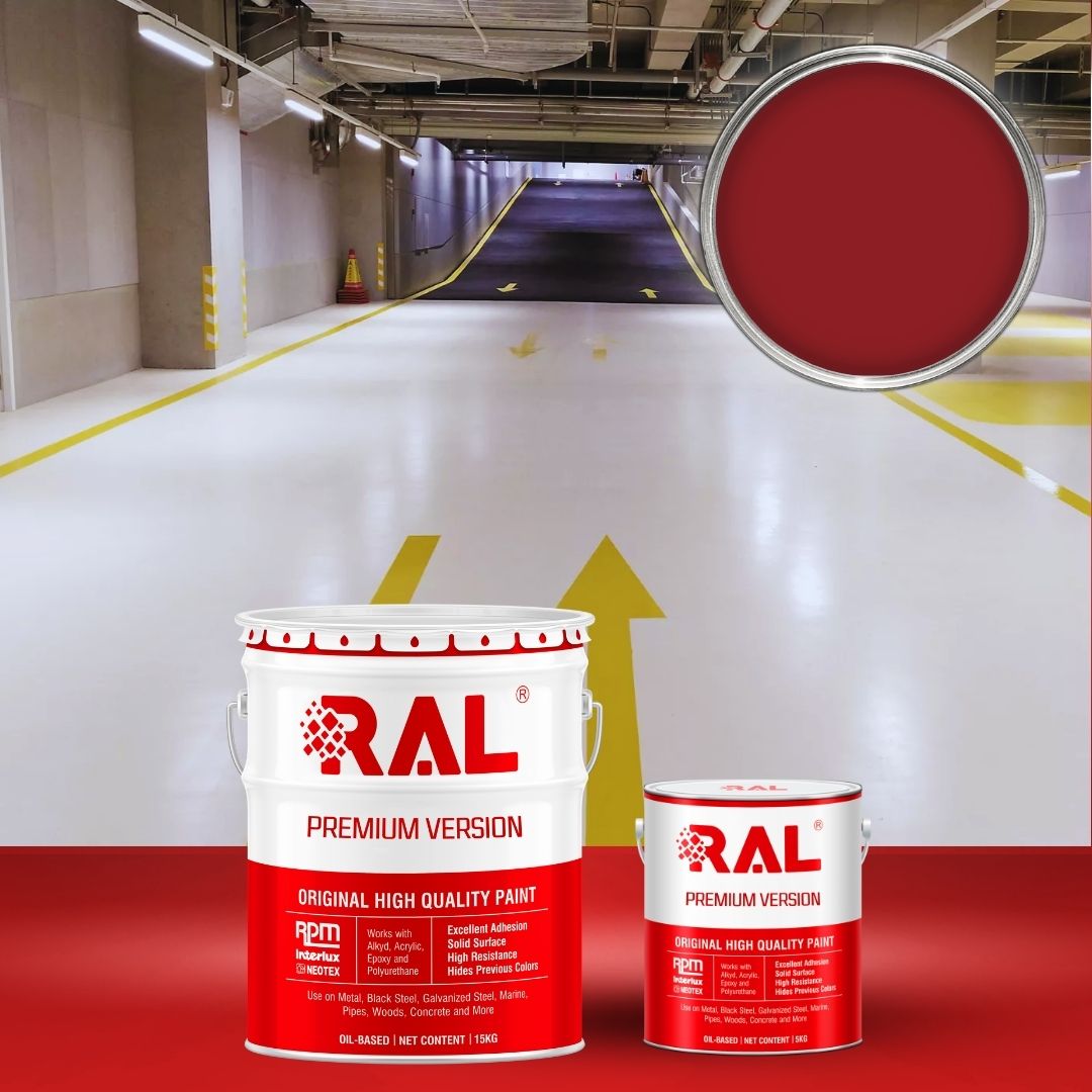 Sơn sàn Garage ô tô PU hệ lăn RAL GARAGE SHIELD 3002 1 B22 Son san Garage PU he lan RAL 3002 1