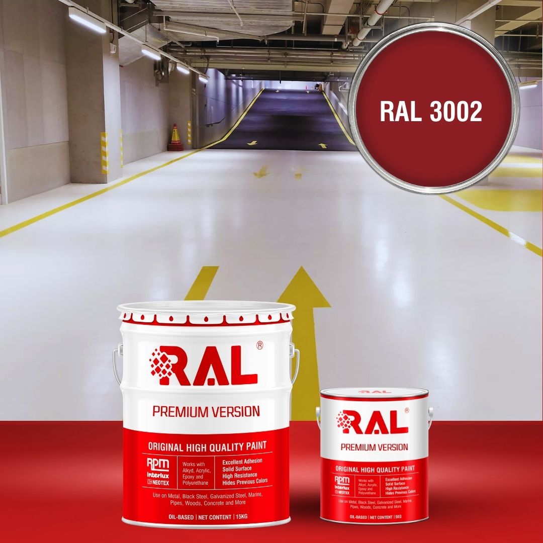 Sơn sàn Garage ô tô PU hệ lăn RAL GARAGE SHIELD 3002 2 B22 Son san Garage PU he lan RAL 3002