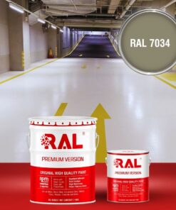 Sơn sàn Garage ô tô PU hệ lăn RAL GARAGE SHIELD 7034 3 B22 Son san Garage PU he lan RAL 7034