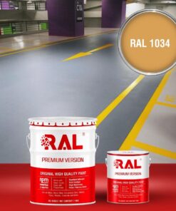 Sơn sàn Garage ô tô Epoxy hệ lăn RAL GARAGE GUARD 1034 3 B23 Son san Garage Epoxy he lan RAL 1034