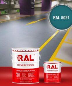 Sơn sàn Garage ô tô Epoxy hệ lăn RAL GARAGE GUARD 5021 3 B23 Son san Garage Epoxy he lan RAL 5021