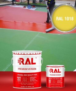 Sơn sân pickleball PU tự san RAL SPORT SHIELD SL 1018 3 B26 Son san the thao PU tu san RAL 1018