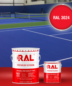 Sơn sân pickleball Epoxy tự san RAL SPORT GUARD SL 3024 3 B27 Son san the thao Epoxy tu san RAL 3024