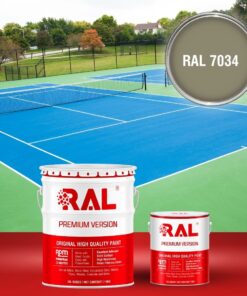 Sơn sân pickleball PU hệ lăn RAL SPORT SHIELD 7034 3 B29 Son san the thao PU he lan RAL 7034