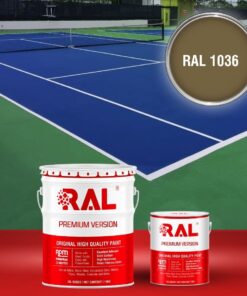 Sơn sân pickleball Epoxy hệ lăn RAL SPORT GUARD 1036 3 B30 Son san the thao Epoxy he lan RAL 1036 2