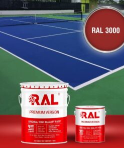 Sơn sân pickleball Epoxy hệ lăn RAL SPORT GUARD 3000 3 B30 Son san the thao Epoxy he lan RAL 3000 2