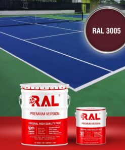 Sơn sân pickleball Epoxy hệ lăn RAL SPORT GUARD 3005 3 B30 Son san the thao Epoxy he lan RAL 3005 2