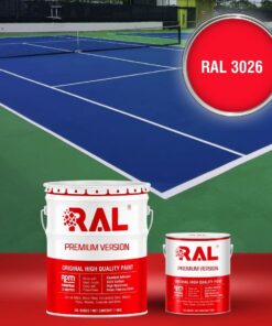 Sơn sân pickleball Epoxy hệ lăn RAL SPORT GUARD 3026 3 B30 Son san the thao Epoxy he lan RAL 3026 1