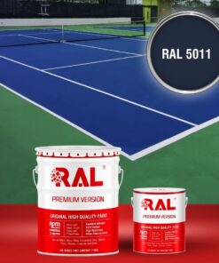 Sơn sân pickleball Epoxy hệ lăn RAL SPORT GUARD 5011 3 B30 Son san the thao Epoxy he lan RAL 5011 1