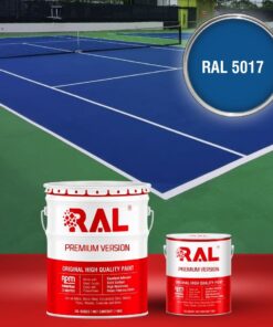 Sơn sân pickleball Epoxy hệ lăn RAL SPORT GUARD 5017 3 B30 Son san the thao Epoxy he lan RAL 5017 1