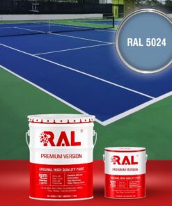 Sơn sân pickleball Epoxy hệ lăn RAL SPORT GUARD 5024 3 B30 Son san the thao Epoxy he lan RAL 5024 1