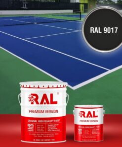 Sơn sân pickleball Epoxy hệ lăn RAL SPORT GUARD 9017 3 B30 Son san the thao Epoxy he lan RAL 9017 1