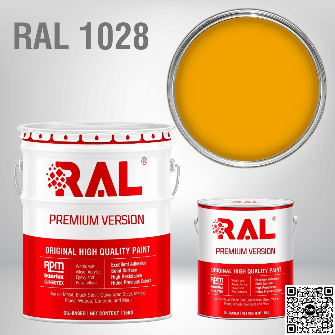 Sơn sàn công nghiệp Epoxy hệ lăn RAL RAFLOOR GUARD RAL 1028 1 RAL 1028