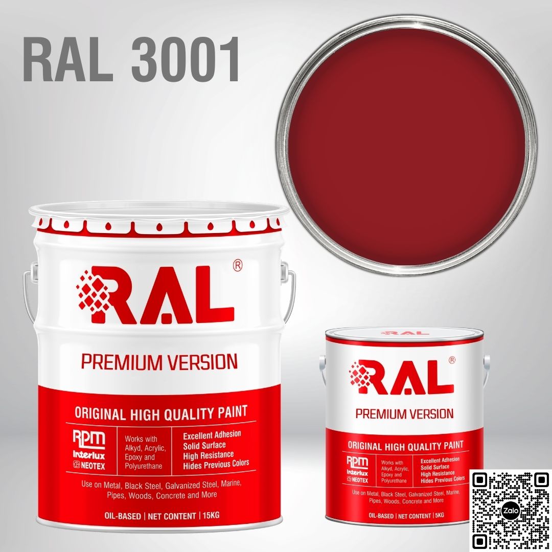 Sơn sàn công nghiệp Epoxy hệ lăn RAL RAFLOOR GUARD RAL 3001 1 RAL 3001