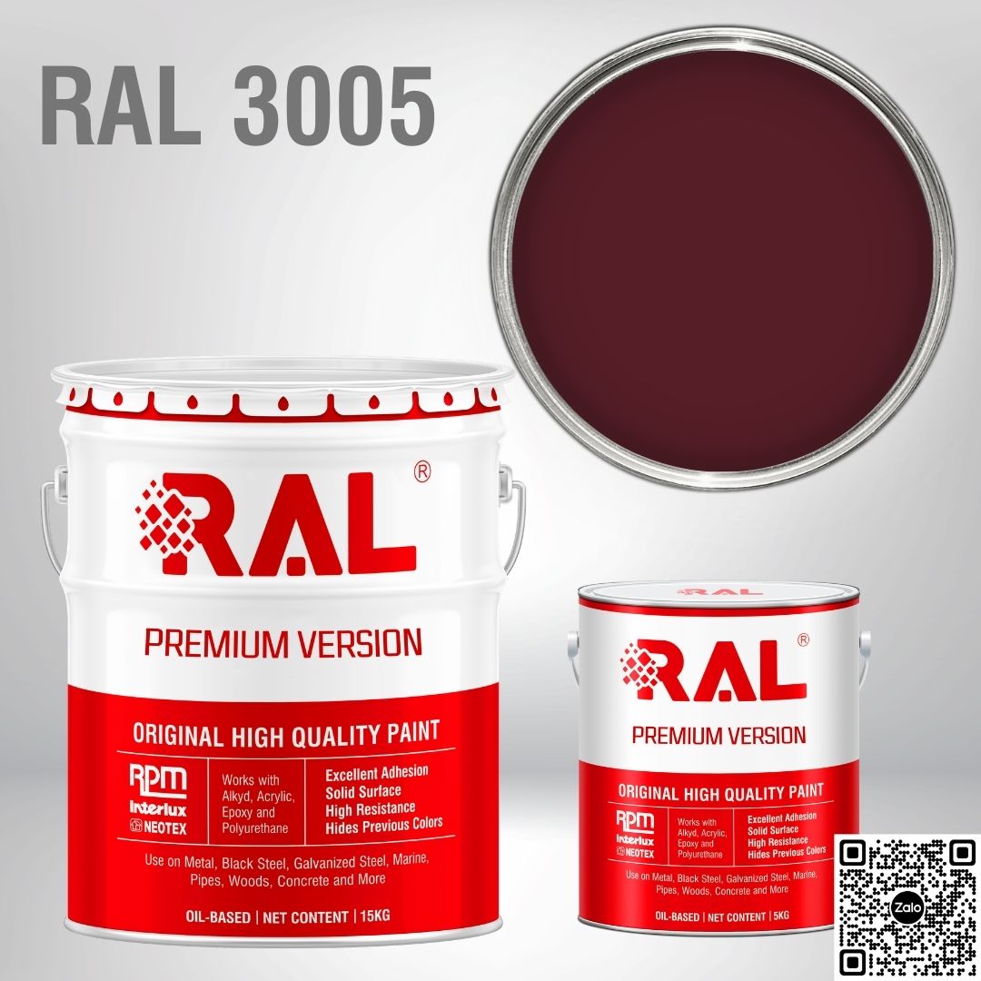 Sơn sàn công nghiệp Epoxy hệ lăn RAL RAFLOOR GUARD RAL 3005 1 RAL 3005