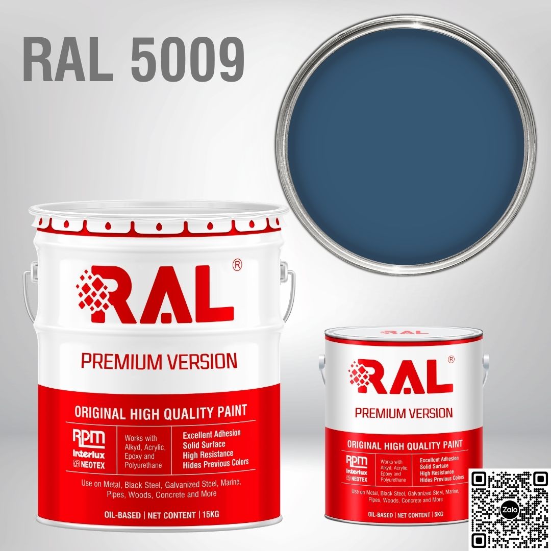 Sơn sàn công nghiệp Epoxy hệ lăn RAL RAFLOOR GUARD RAL 5009 2 RAL 5009