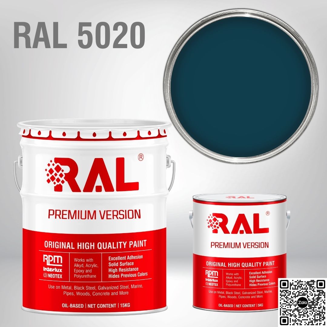 Sơn sàn công nghiệp Epoxy hệ lăn RAL RAFLOOR GUARD RAL 5020 1 RAL 5020