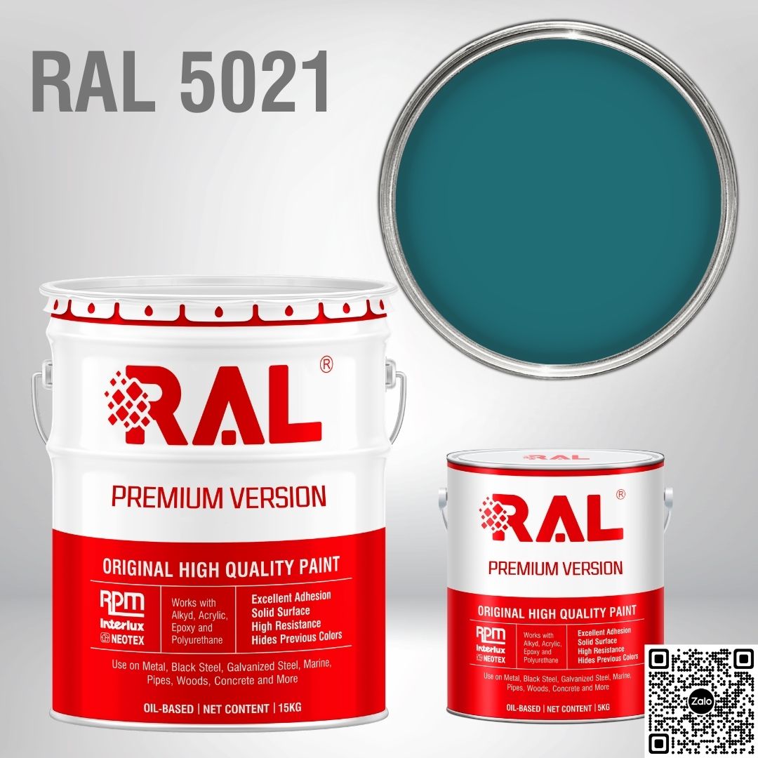 Sơn sàn công nghiệp Epoxy hệ lăn RAL RAFLOOR GUARD RAL 5021 1 RAL 5021