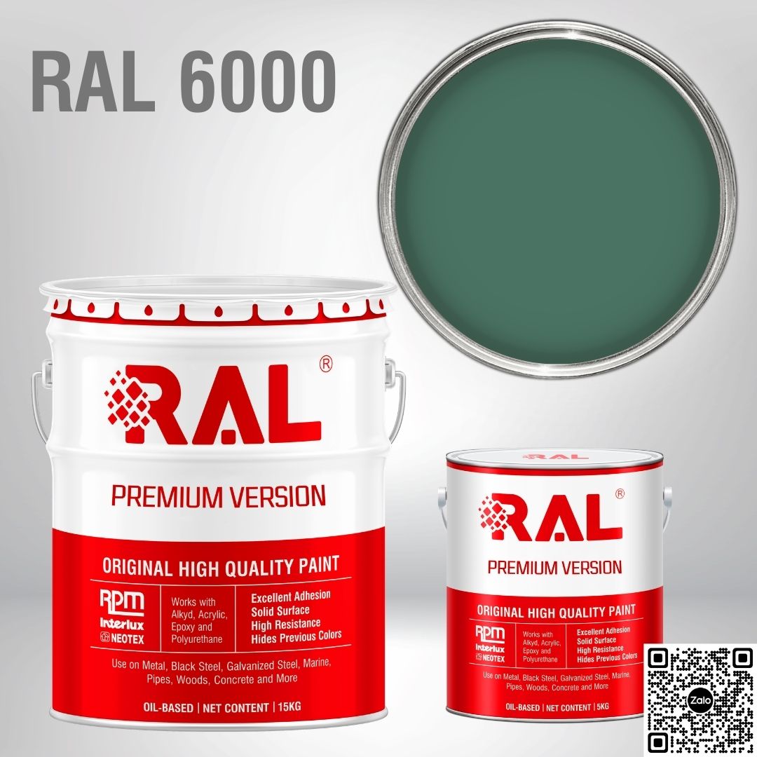Sơn sàn công nghiệp Epoxy hệ lăn RAL RAFLOOR GUARD RAL 6000 1 RAL 6000