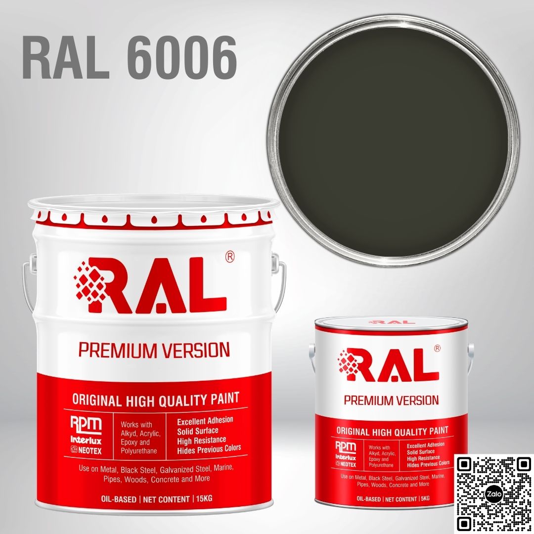 Sơn sàn công nghiệp Epoxy hệ lăn RAL RAFLOOR GUARD RAL 6006 2 RAL 6006