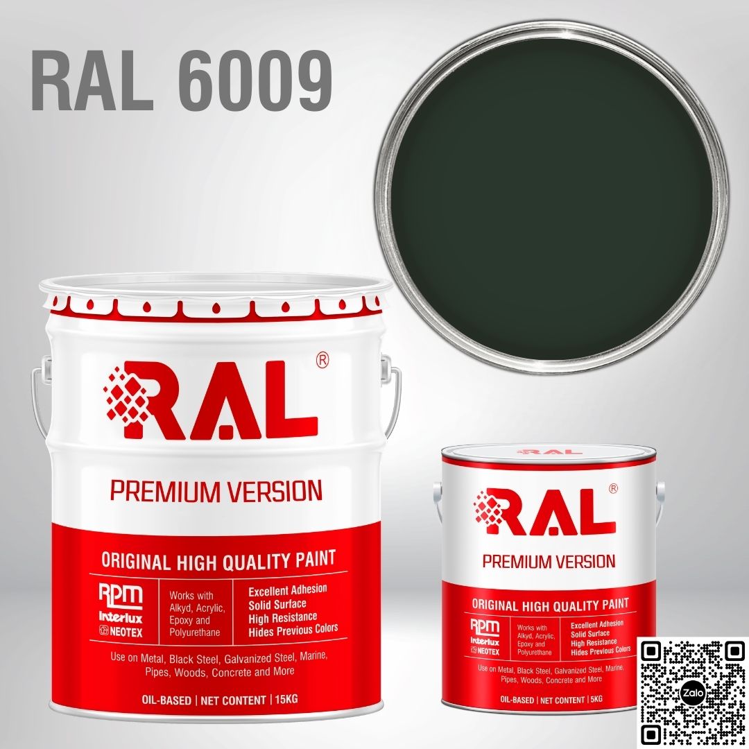 Sơn sàn công nghiệp Epoxy hệ lăn RAL RAFLOOR GUARD RAL 6009 2 RAL 6009