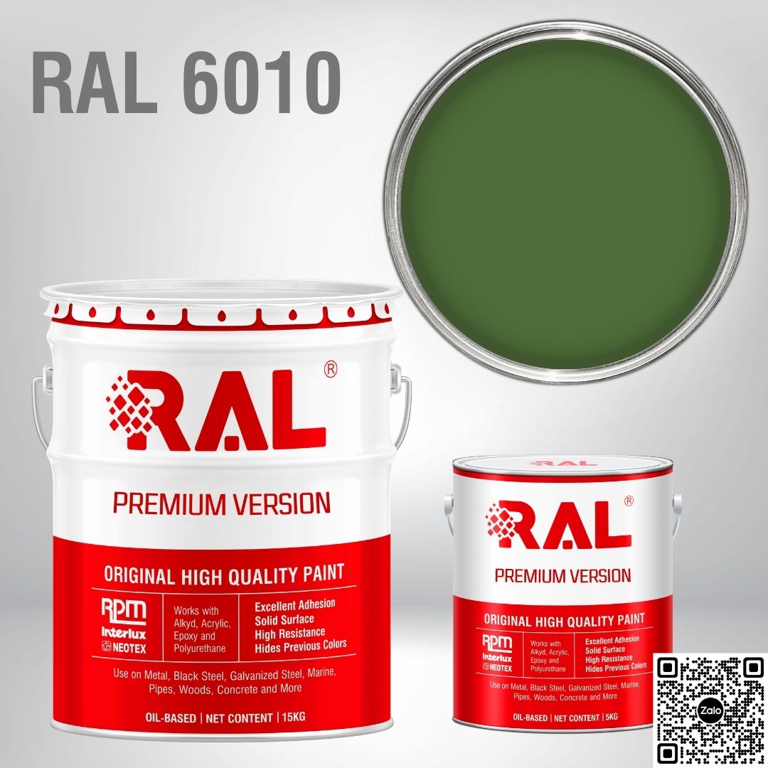 Sơn sàn công nghiệp Epoxy hệ lăn RAL RAFLOOR GUARD RAL 6010 2 RAL 6010