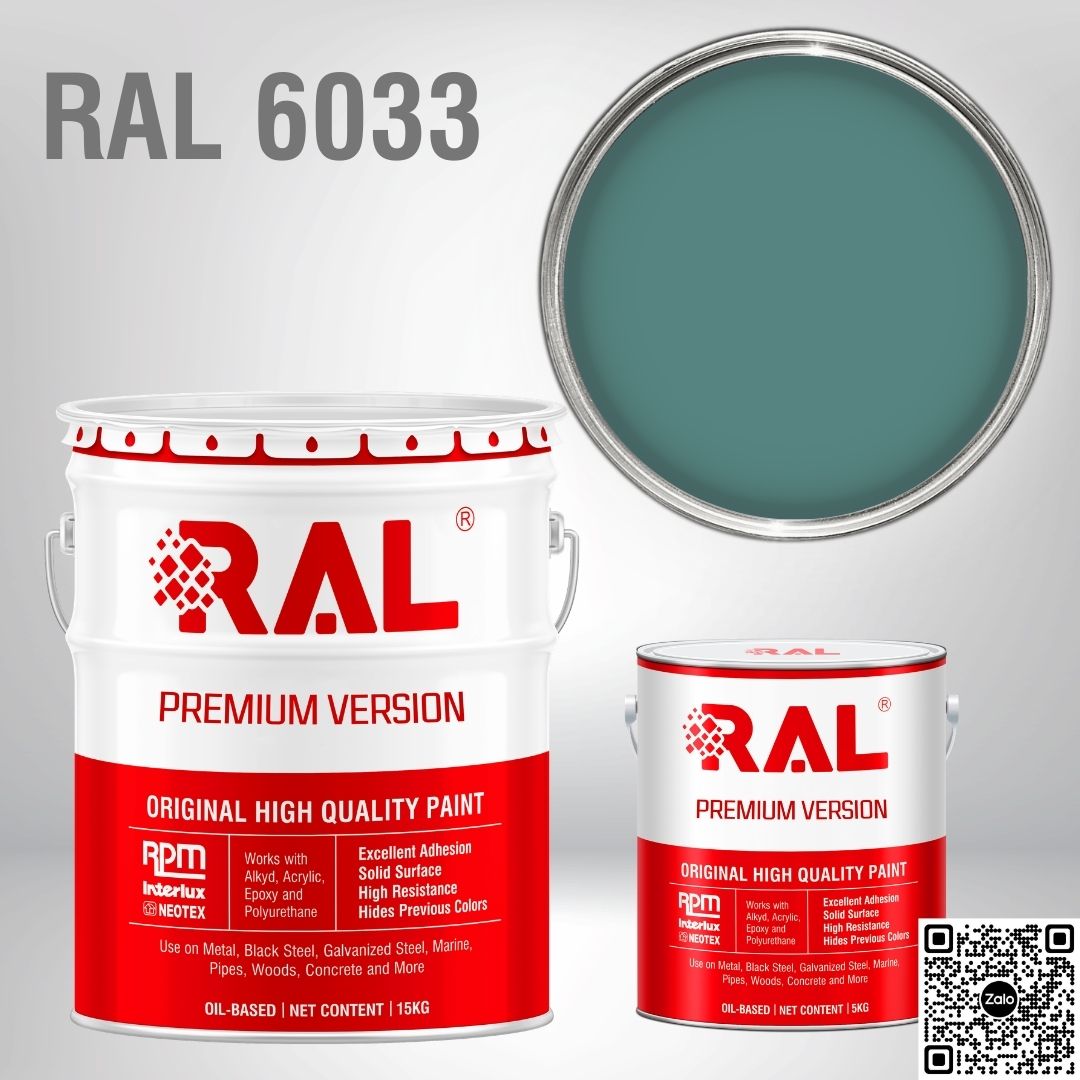 Sơn sàn công nghiệp Epoxy hệ lăn RAL RAFLOOR GUARD RAL 6033 1 RAL 6033