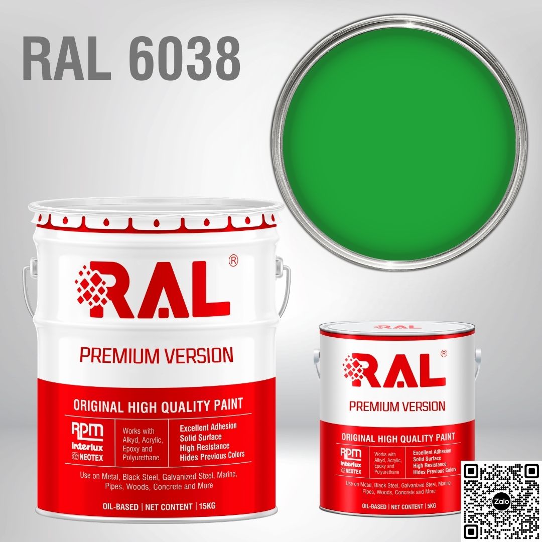 Sơn sàn công nghiệp Epoxy hệ lăn RAL RAFLOOR GUARD RAL 6038 1 RAL 6038