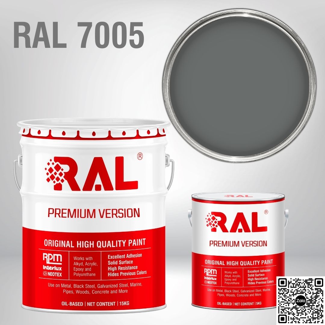 Sơn sàn công nghiệp Epoxy hệ lăn RAL RAFLOOR GUARD RAL 7005 1 RAL 7005