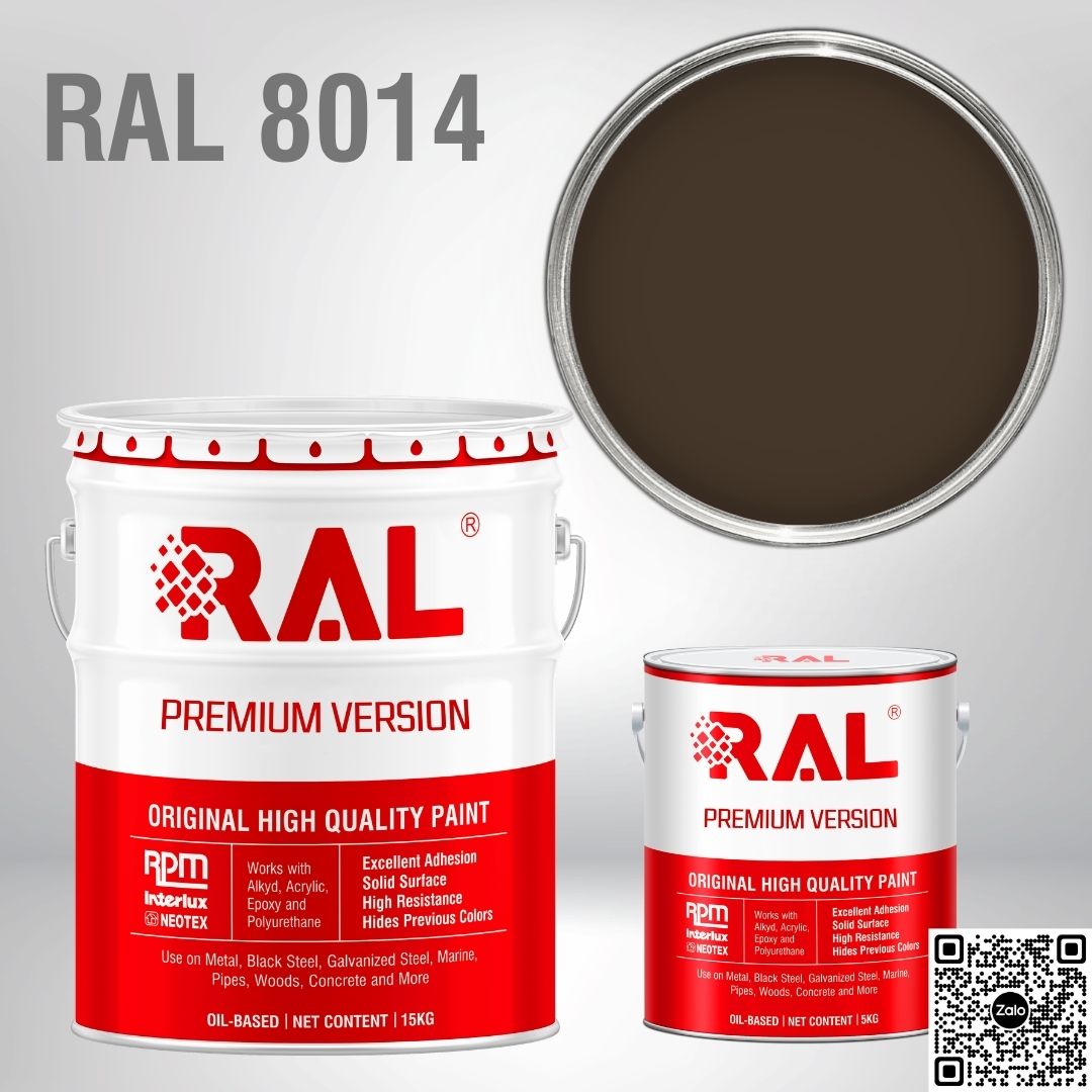 Sơn sàn công nghiệp Epoxy hệ lăn RAL RAFLOOR GUARD RAL 8014 1 RAL 8014