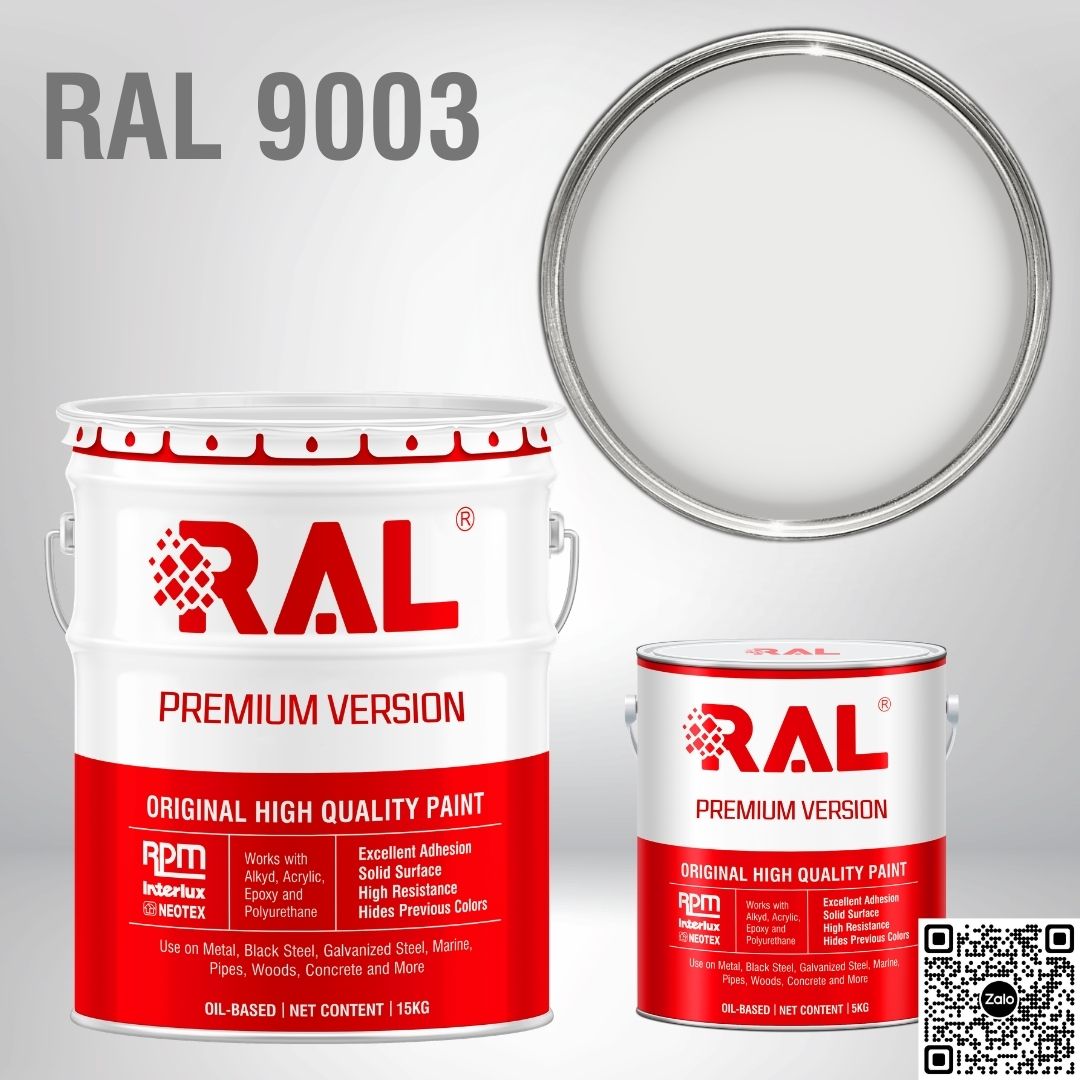 Sơn sàn công nghiệp Epoxy hệ lăn RAL RAFLOOR GUARD RAL 9003 1 RAL 9003